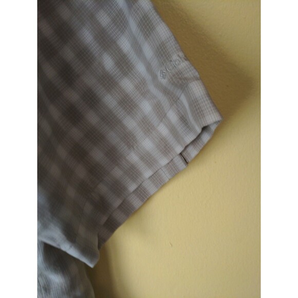 Nice COLUMBIA XCO Mens Plaid Short Sleeve Button Khaki Tan Cotton Shirt Sz L - Picture 3 of 11